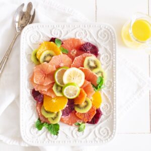 Citrus Kiwi Fruit Salad with Honey Lime Vinaigrette